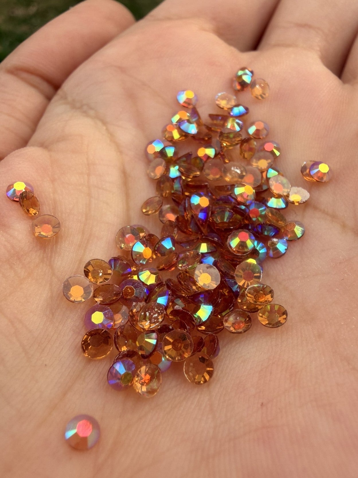 Fioles de strass à coller - Brun noisette AB Transparent - 3 mm