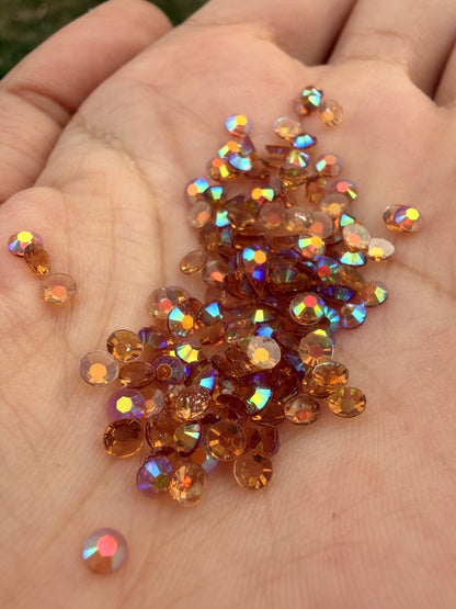 Fioles de strass à coller - Brun noisette AB Transparent - 3 mm