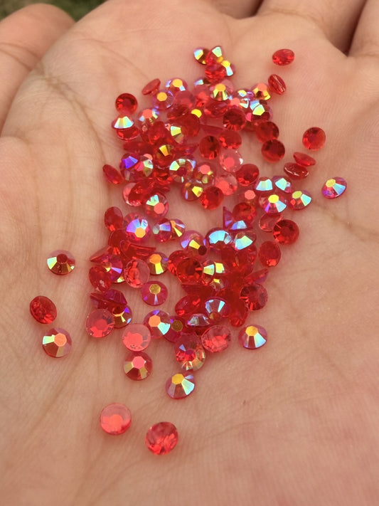 Fioles de strass à coller - Rouge cerise AB - 3 mm