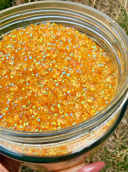 Fioles de strass à coller - Jaune miel AB Transparent - 3 mm