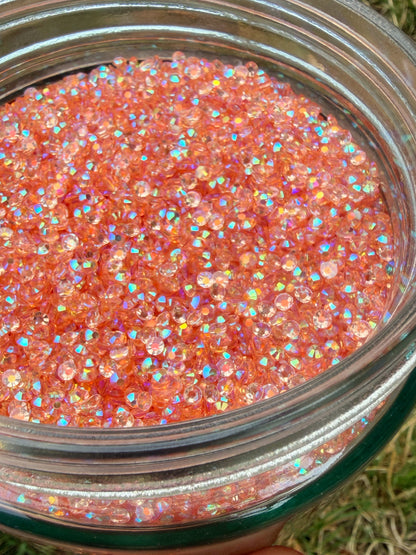 Fioles de strass à coller - Pêche AB Transparent - 3 mm