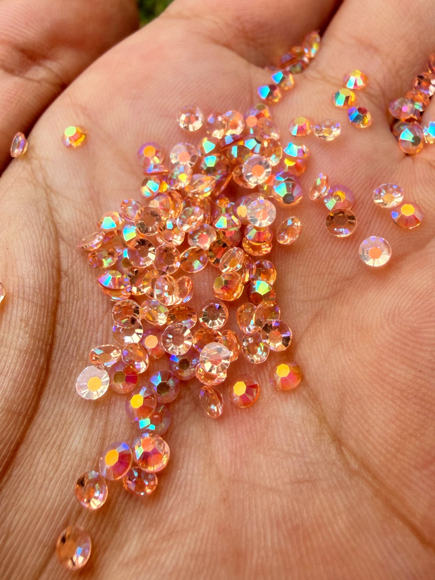 Fioles de strass à coller - Pêche AB Transparent - 3 mm