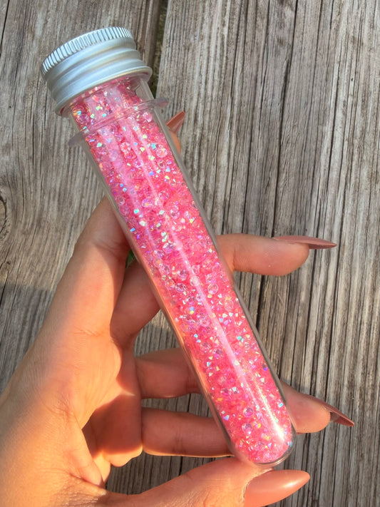 Fioles de strass à coller - Rose bonbon AB Transparent - 3 mm