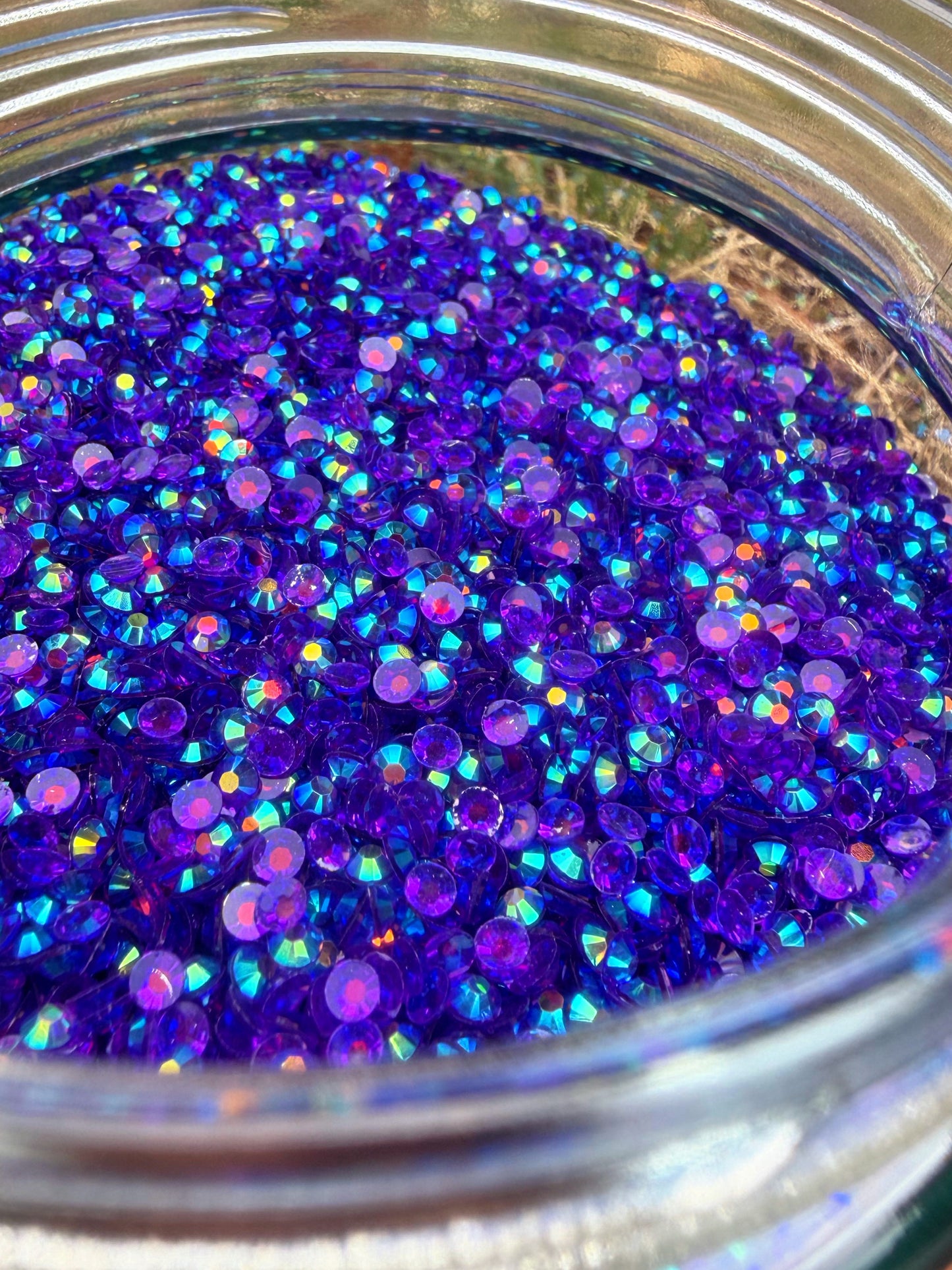 Fioles de strass à coller - Violet indigo AB Transparent - 3 mm