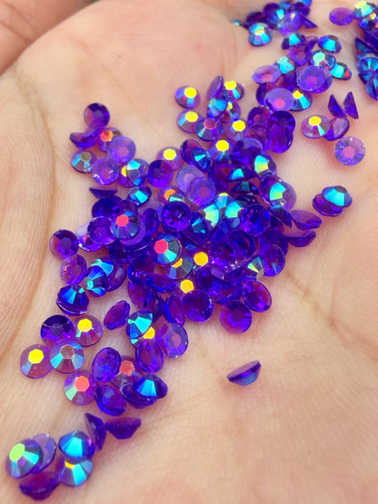 Fioles de strass à coller - Violet indigo AB Transparent - 3 mm