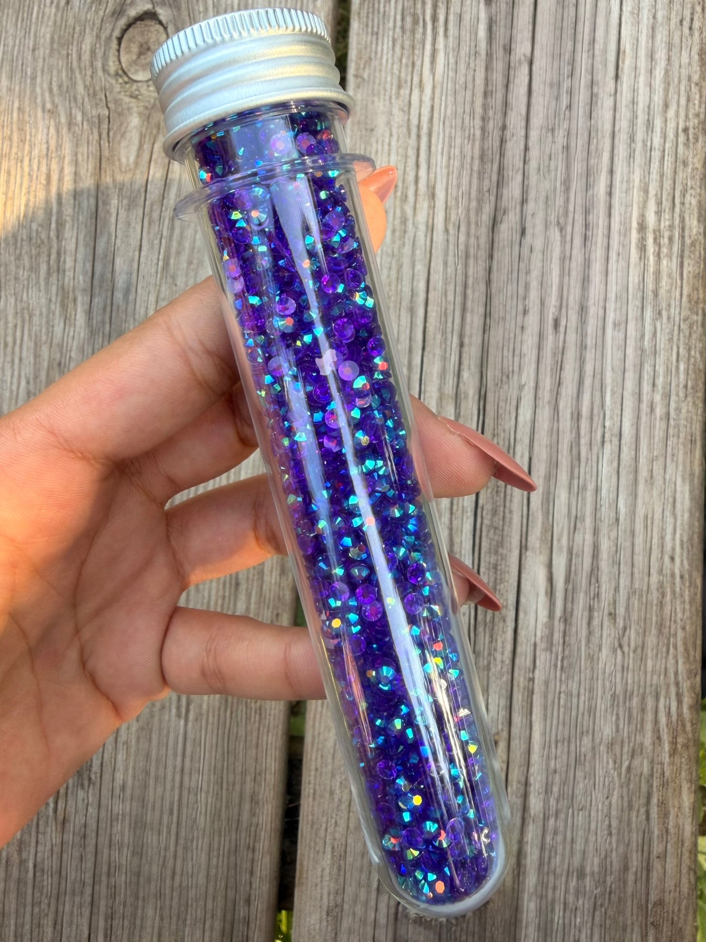 Fioles de strass à coller - Violet indigo AB Transparent - 3 mm