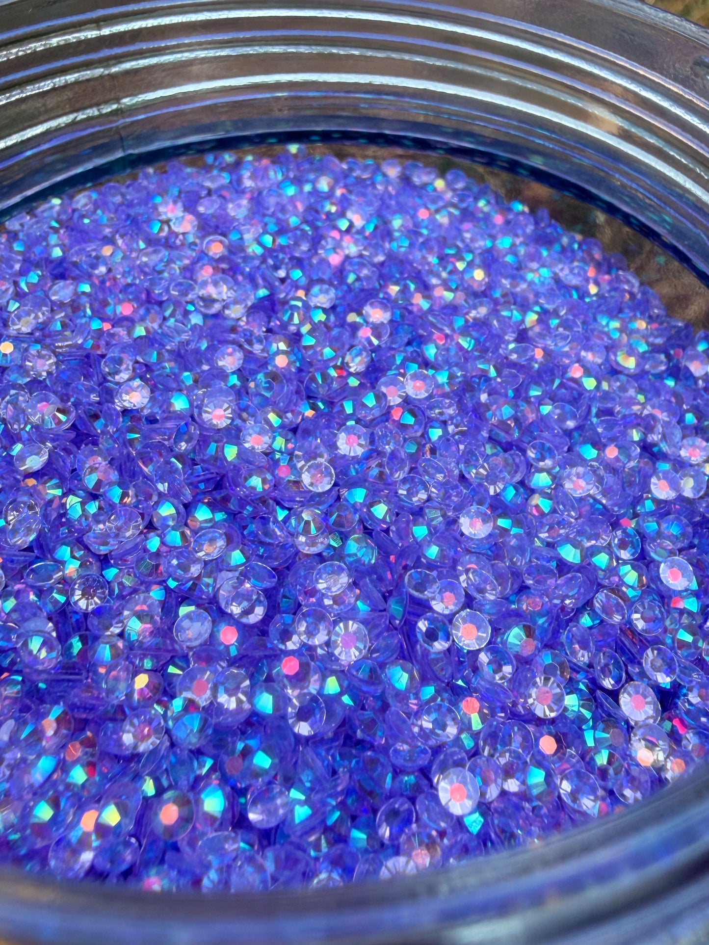 Fioles de strass à coller - Violet pervenche AB Transparent - 3 mm