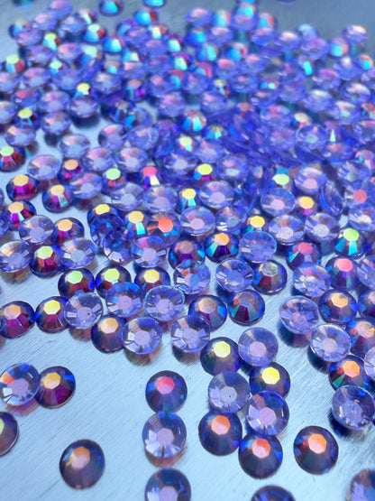 Fioles de strass à coller - Violet pervenche AB Transparent - 3 mm